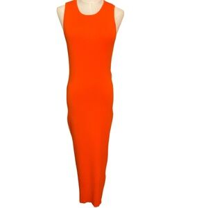 Ever New NWT Becky Open Back Ribbed Midi/Maxi Knit Dress Orange Size 12 Bodycon